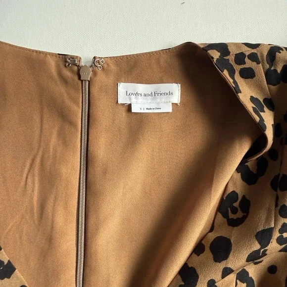 Lovers + Friends Jill Leopard Print Ruffle Romper Women Size Small Girlhoodcore - Picture 5 of 10